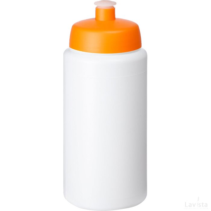 Baseline® Plus grip 500 ml sportfles met sportdeksel Wit,Oranje Wit, Oranje Wit/Oranje