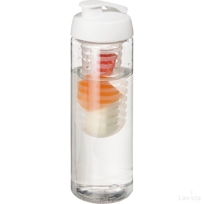 H2O Vibe 850 ml drinkfles en infuser Wit Transparant, Wit Transparant/Wit