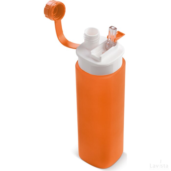 Waterfles vierkant 750ml oranje