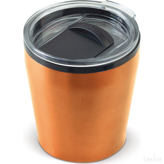 Koffiebeker metallic 180ml oranje