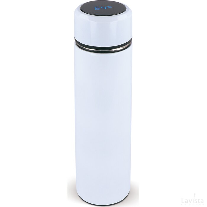 Thermofles met digitale thermometer 500ml wit