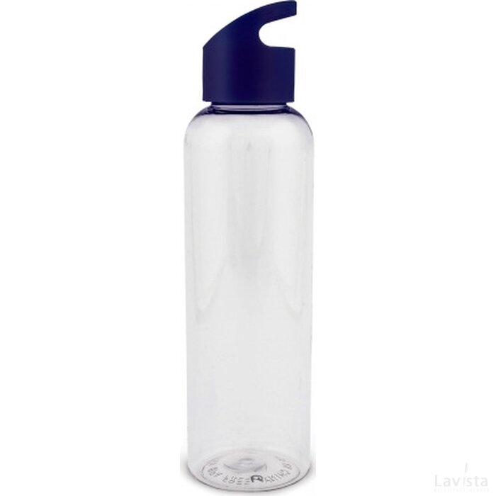 Drinkfles Loop 600ml Transparant Donker Blauw