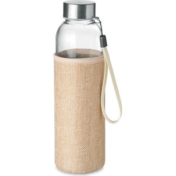 Glazen drinkfles in tasje Utah touch beige
