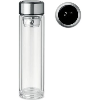 Glazen fles thermometer 390ml Pole glass transparant
