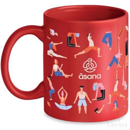 Gekleurde keramische mok 300ml Rood