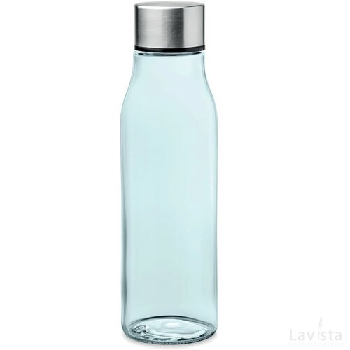 Glazen drinkfles 500ml Venice transparant blauw