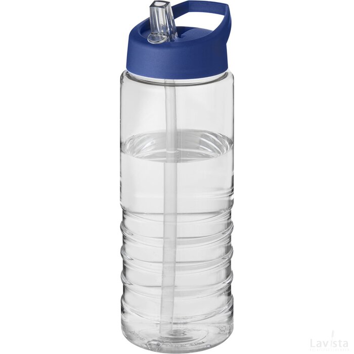 H2O Treble 750 ml sportfles met tuitdeksel Transparant, Blauw Transparant/Blauw