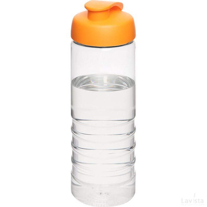 H2O Treble 750 ml sportfles met kanteldeksel Transparant, Oranje Transparant/Oranje