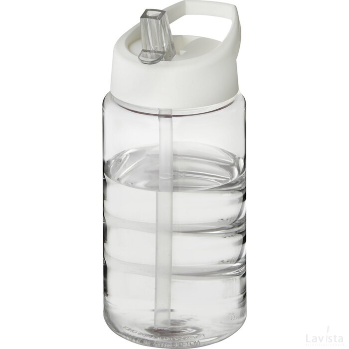 H2O Bop 500 ml sportfles met tuitdeksel Transparant, Wit Transparant/Wit