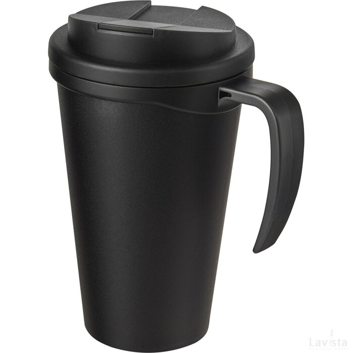 Americano Grande® 350 ml geïsoleerde beker Zwart glanzend, Zwart Zwart glanzend/Zwart