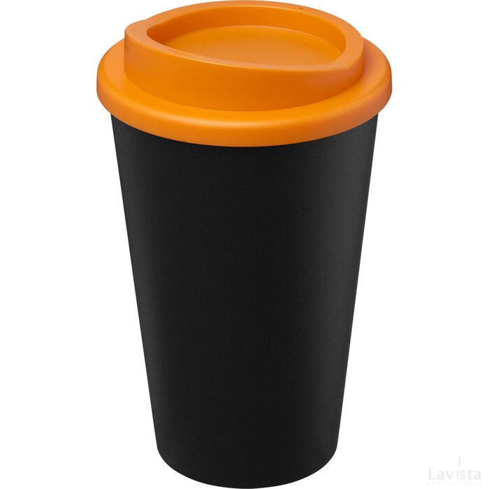 Americano Eco 350 ml gerecyclede drinkbeker Zwart, Oranje Zwart/Oranje