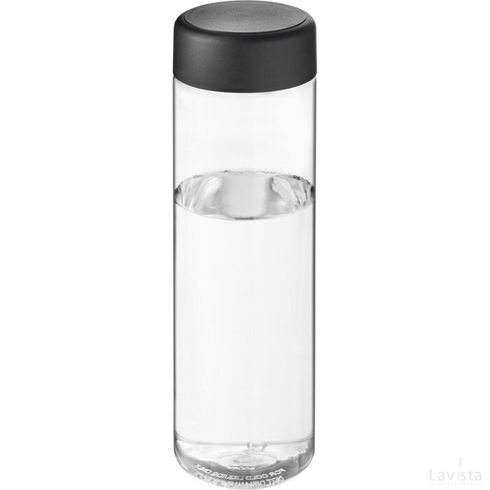 H2O Vibe 850 ml sportfles Transparant, Zwart Transparant/Zwart