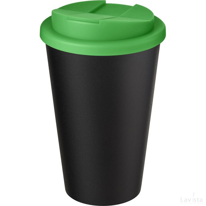 Americano® Eco 350 ml gerecyclede beker met spill-proof deksel Groen, Zwart Groen/Zwart