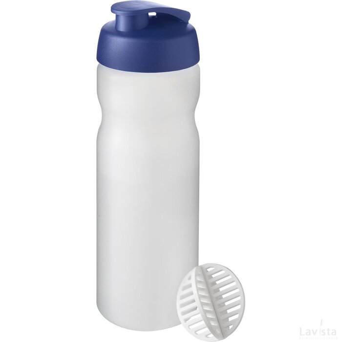 Baseline® Plus 650 ml sportfles met shaker bal Blauw Blauw, Frosted transparant Blauw/Frosted transparant