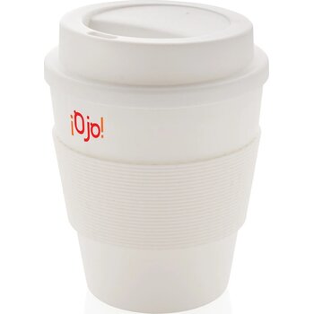 Herbruikbare koffiebeker met schroefdop 350ml wit