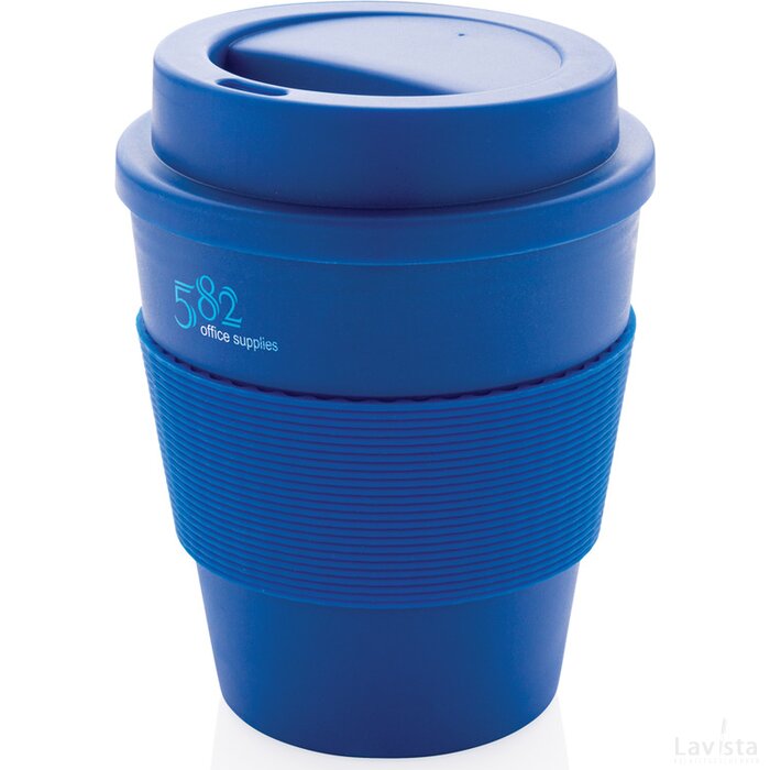 Herbruikbare koffiebeker met schroefdop 350ml blauw