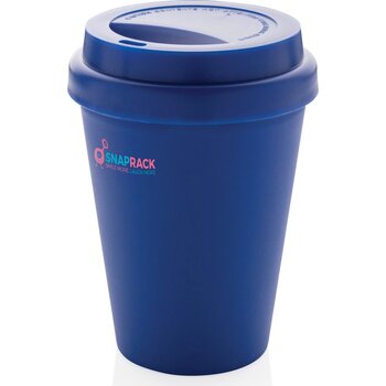 Herbruikbare dubbelwandige koffiebeker 300ml blauw