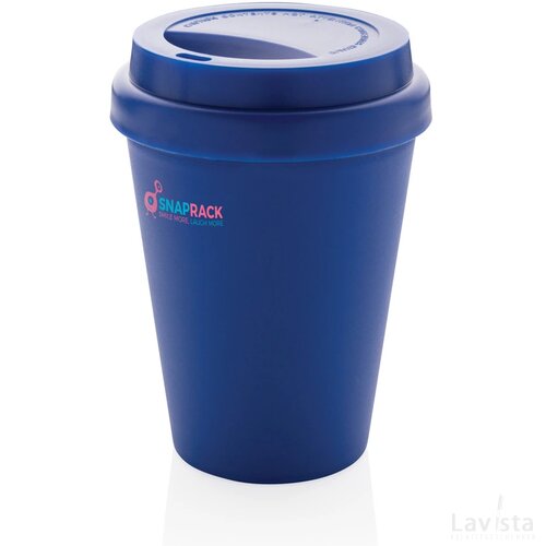 Herbruikbare dubbelwandige koffiebeker 300ml blauw