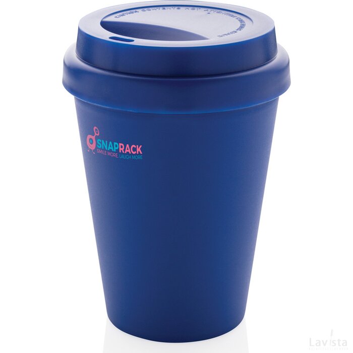 Herbruikbare dubbelwandige koffiebeker 300ml blauw