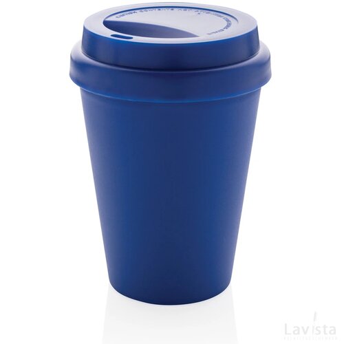 Herbruikbare dubbelwandige koffiebeker 300ml blauw