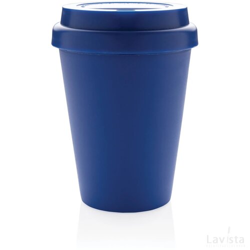 Herbruikbare dubbelwandige koffiebeker 300ml blauw