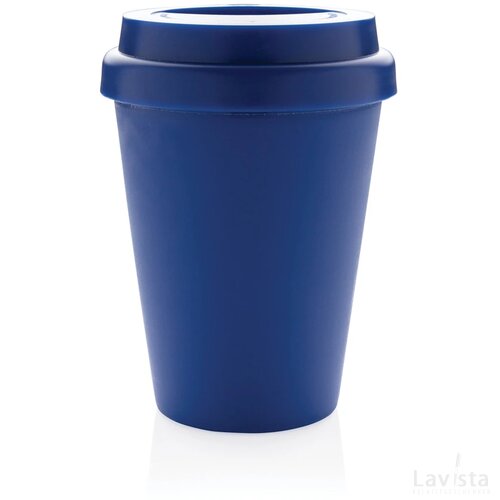 Herbruikbare dubbelwandige koffiebeker 300ml blauw