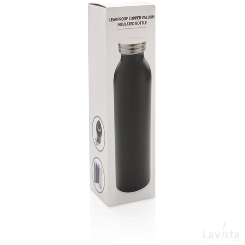 Lekvrije drinkfles met koperisolatie zwart