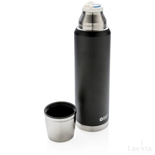 Swiss Peak Elite 1L copper vacuüm fles zwart