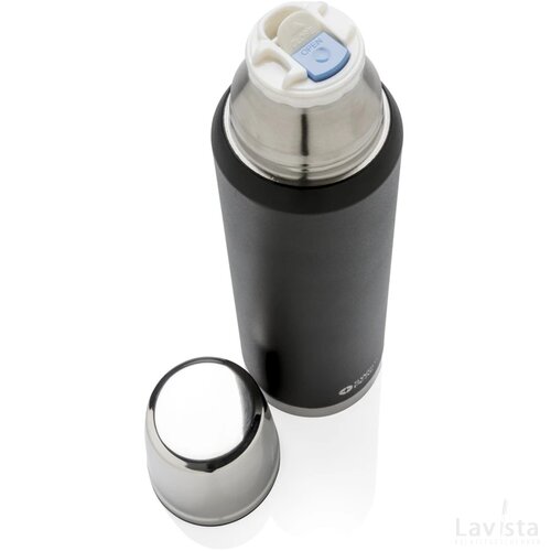 Swiss Peak Elite 1L copper vacuüm fles zwart