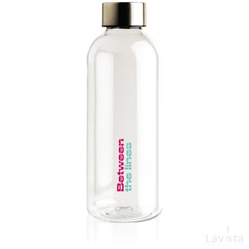 Lekvrije waterfles met metallic dop transparant