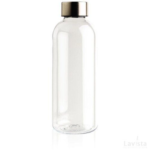 Lekvrije waterfles met metallic dop transparant