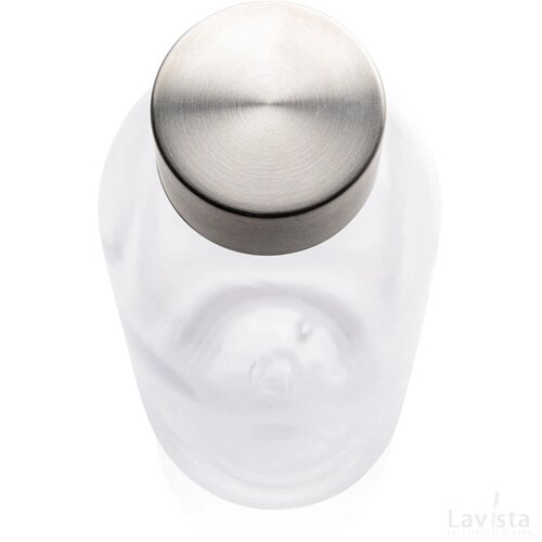 Lekvrije waterfles met metallic dop transparant