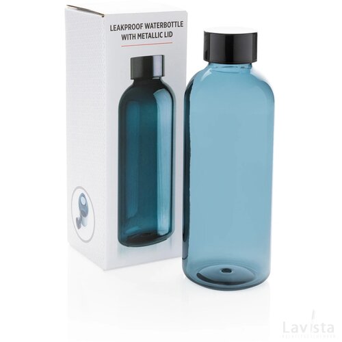 Lekvrije waterfles met metallic dop blauw