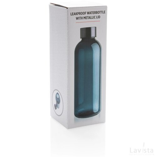 Lekvrije waterfles met metallic dop blauw