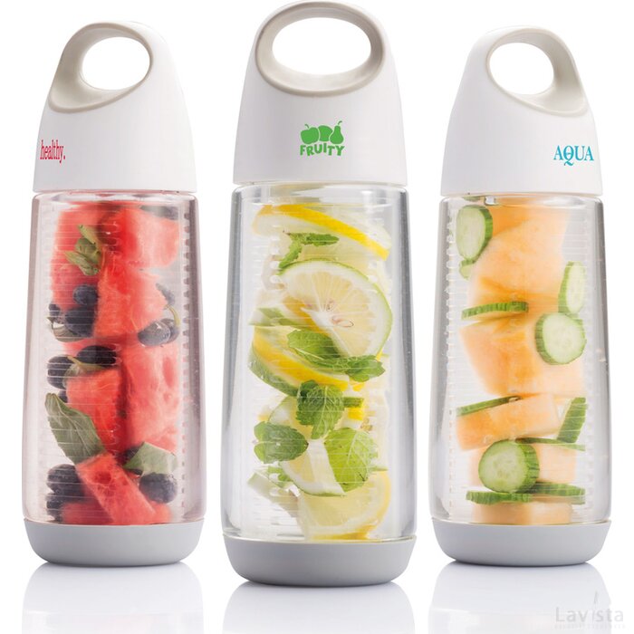 Bopp waterfles met infuser wit, grijs
