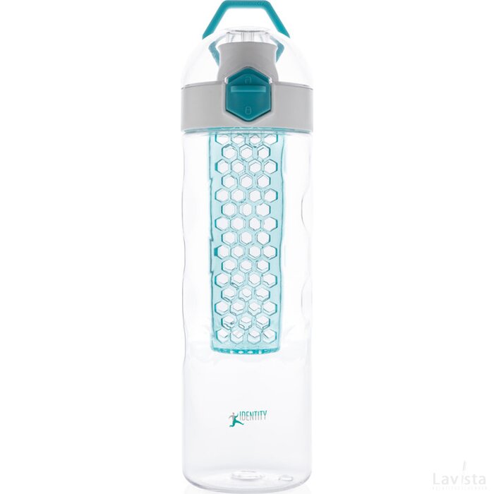 Honeycomb afsluitbare lekvrije waterfles met infuser turquoise