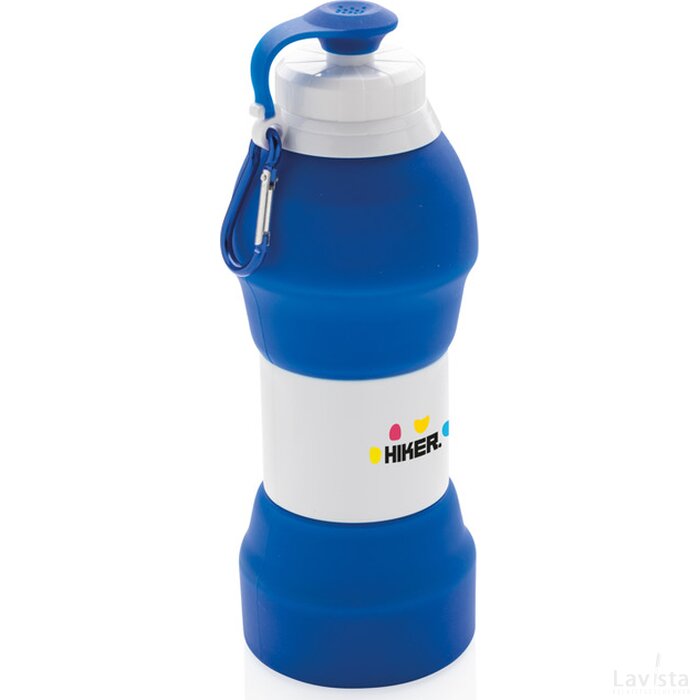 Opvouwbare siliconen sport fles blauw