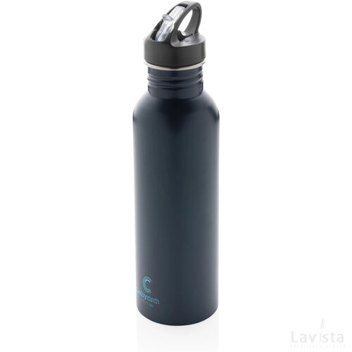 Deluxe RVS sportfles donkerblauw