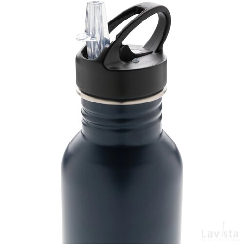 Deluxe RVS sportfles donkerblauw