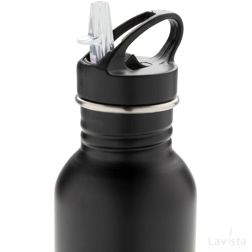 Deluxe RVS sportfles zwart