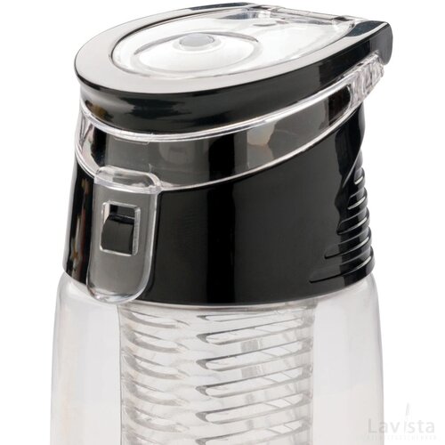 Afsluitbare waterfles met infuser transparant, grijs