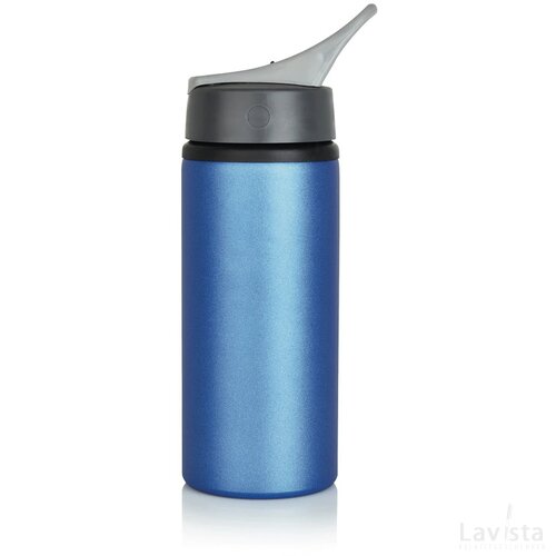 Aluminium sportfles blauw, antraciet