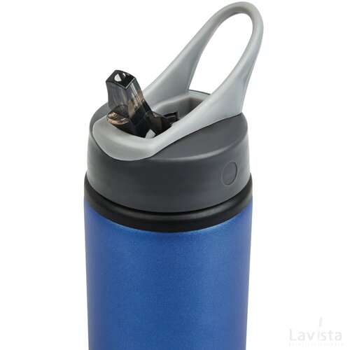 Aluminium sportfles blauw, antraciet