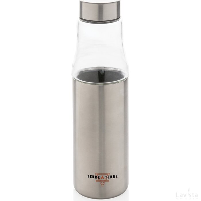 Hybride lekvrij glas en vacuümfles zilver