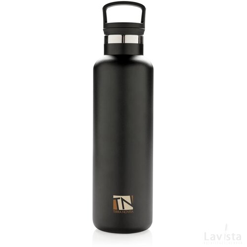 Standard mouth infuser vacuüm isoleerfles zwart