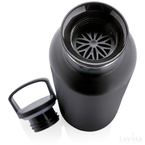 Standard mouth infuser vacuüm isoleerfles zwart