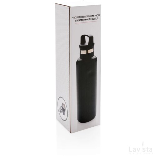 Standard mouth infuser vacuüm isoleerfles zwart
