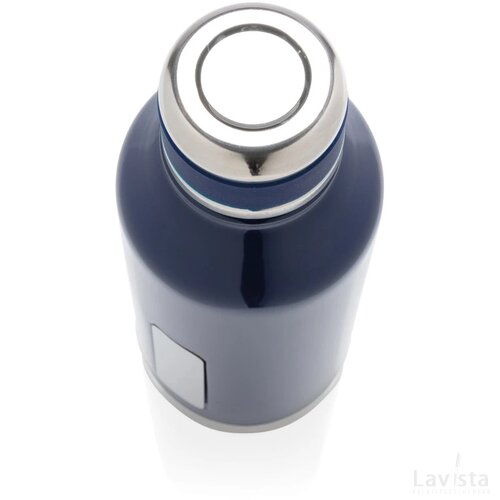 Lekvrije isoleerfles met logo plaatje blauw