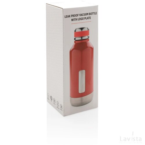 Lekvrije isoleerfles met logo plaatje rood