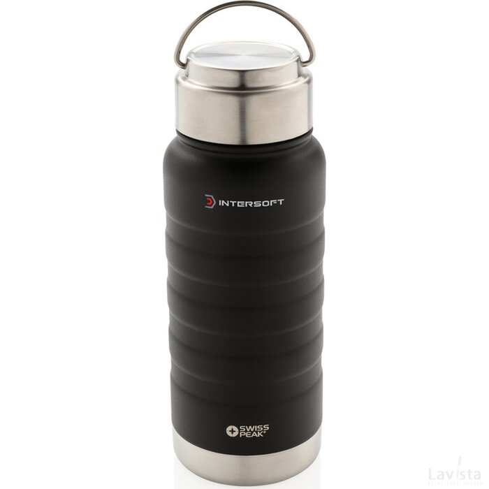 Swiss Peak Elite copper vacuüm fles met hendel zwart